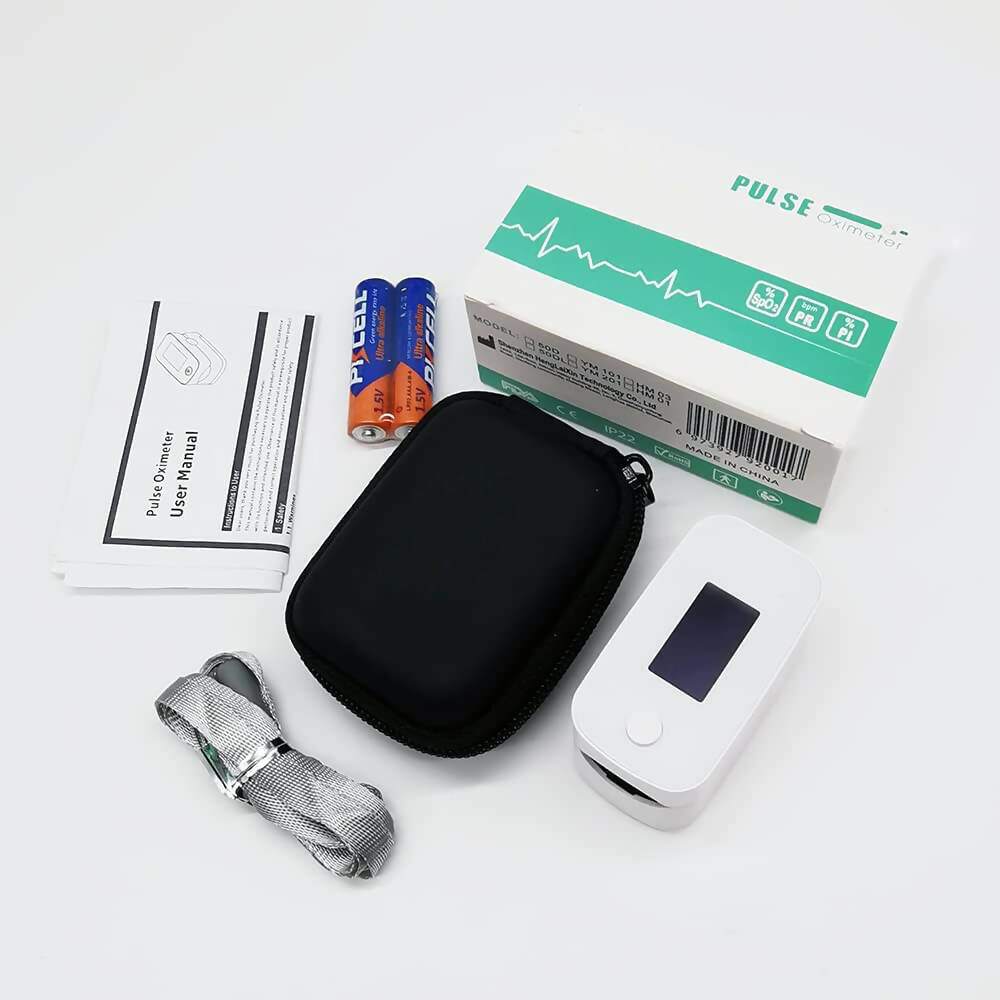 Pulsoximeter / Blutsauerstoffmessgerät / Oximeter für Finger / Mit OLED Anzeige / Professionell und hochgenau / Optimal für Familien, ältere Menschen und Krankenhäuser