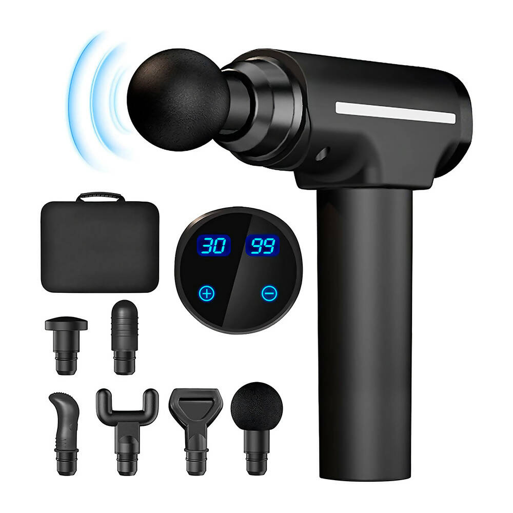 Massagepistole mit 30 Geschwindigkeiten und 6 Massageköpfen