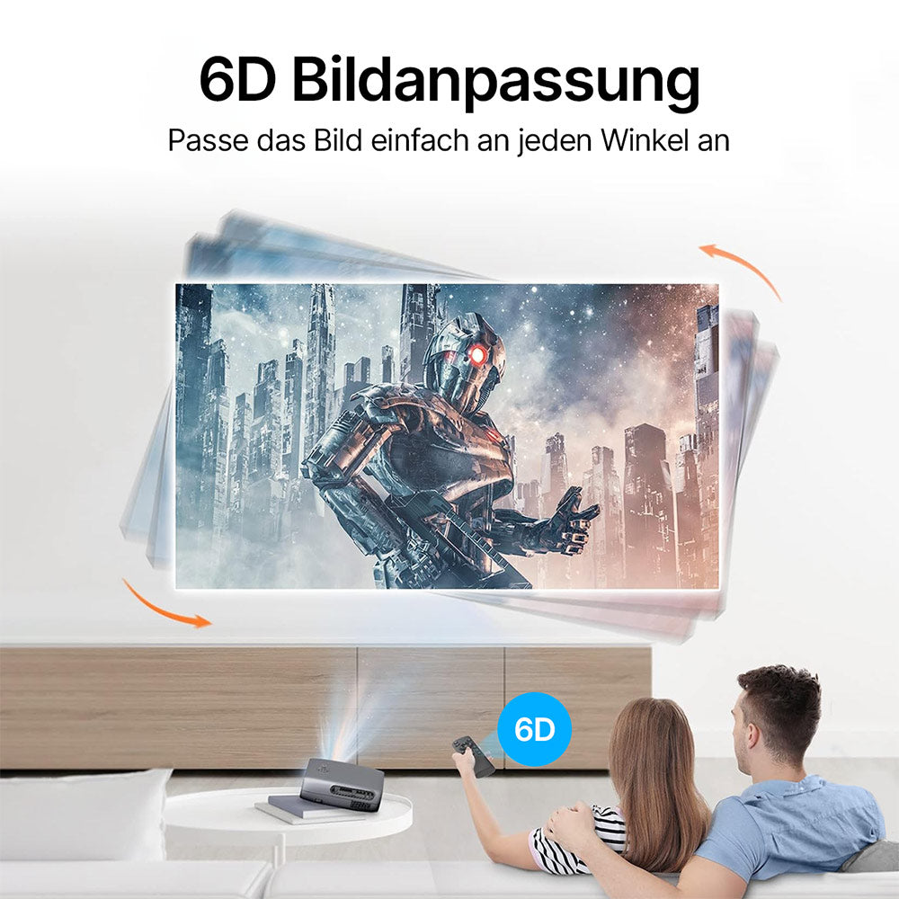 Full HD Beamer mit Native 1080P 4K Unterstützung / 19000 Lumen / Verbessertes Kühlsystem / Vielseitige Anschlussmöglichkeiten