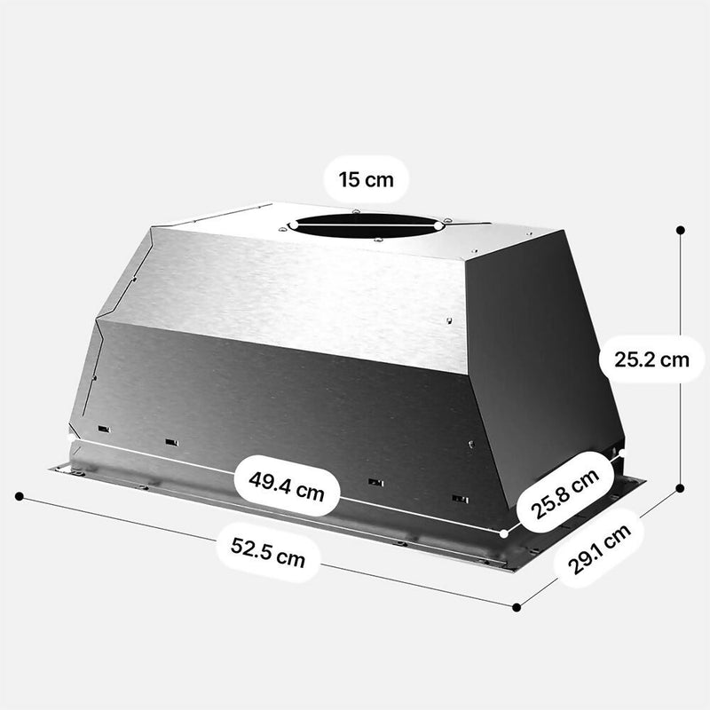 Schmutzabweisende Dunstabzugshaube mit A-Klasse Energieeffizienz / 750 m³/h Luftdurchsatz / Ultra-leise & Einfache Wartung