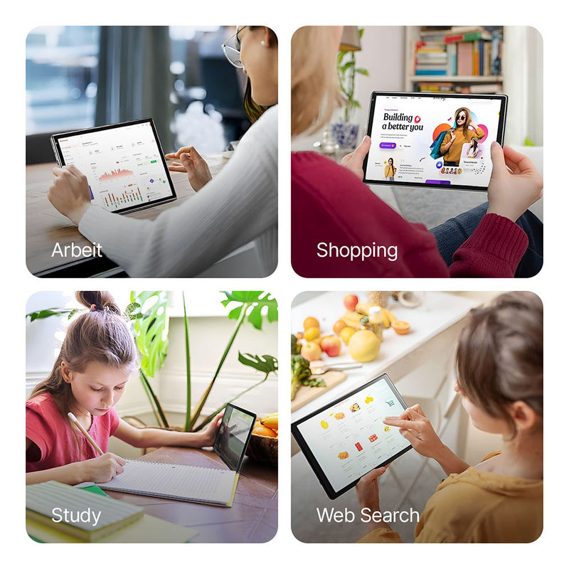 Performance Tablet mit großem Speicher / 1TB erweiterbar / Dual-Kameras (5MP+8MP) / HD IPS Bildschirm / Tragbar und Leicht