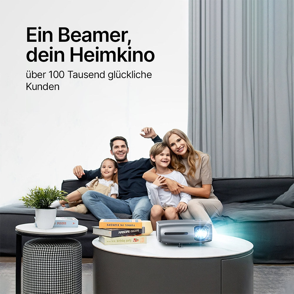 Full HD Beamer mit Native 1080P 4K Unterstützung / 19000 Lumen / Verbessertes Kühlsystem / Vielseitige Anschlussmöglichkeiten