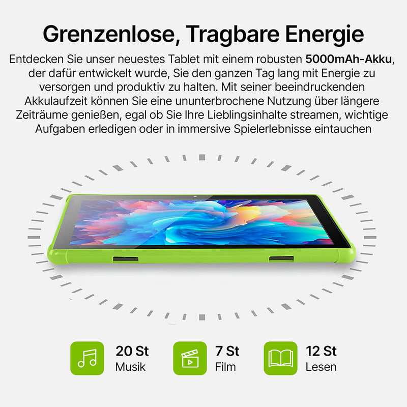 Performance Tablet mit großem Speicher / 1TB erweiterbar / Dual-Kameras (5MP+8MP) / HD IPS Bildschirm / Tragbar und Leicht