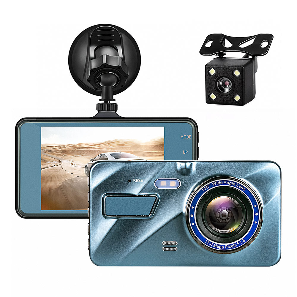 Dashcam mit Front- & Rückkamera, 1080p Full HD, Nachtsicht, 24h Parküberwachung & G-Sensor für sicheres Fahren