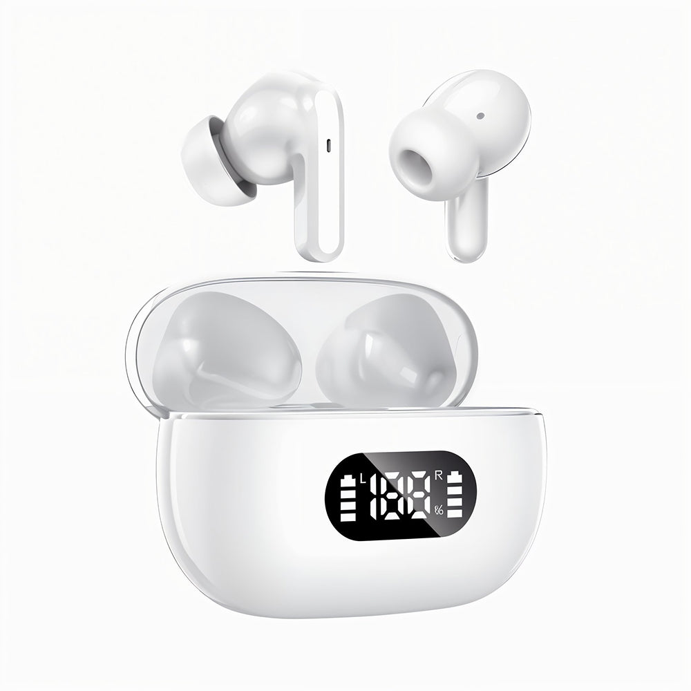 True Wireless In-Ear Kopfhörer / Bluetooth 5.3 / 55h Akkulaufzeit / IPX5 wasserfest / LED-Display / Für Sport, Gaming & Alltag