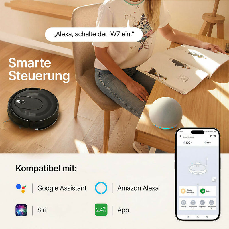 Saugroboter W7 mit Wischfunktion - Mehr als nur Bodenreinigung.