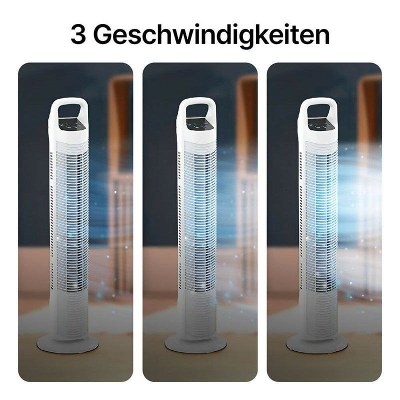 Turmventilator mit 3 Geschwindigkeiten / 45 Watt / Automatische Oszillation / Leise & Leistungsstark / Energiesparendes Design / Kompaktes & Elegantes Design