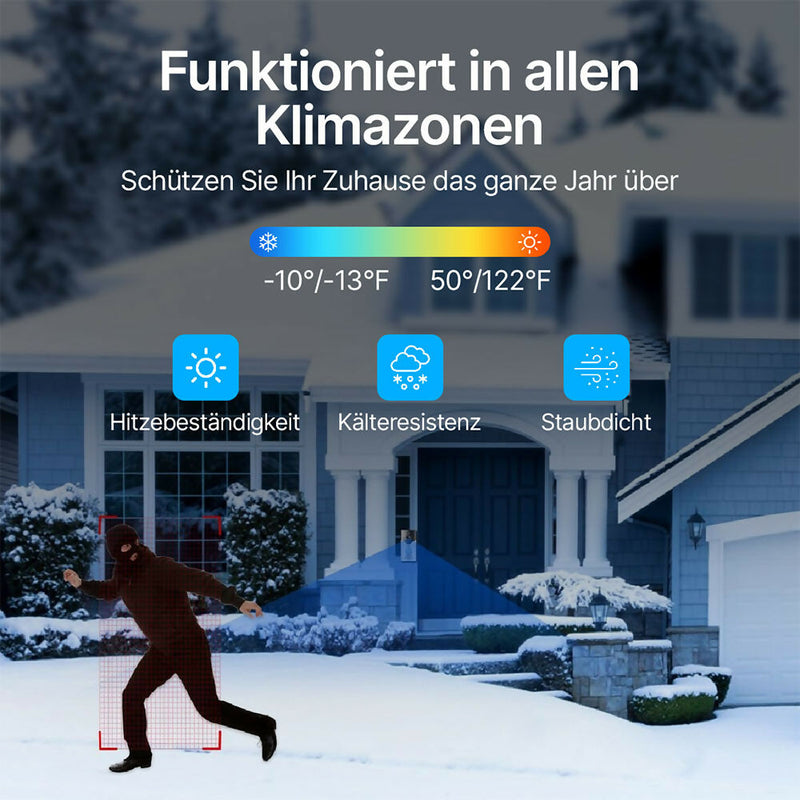 Türklingel mit 4MP Kamera / Nachtsicht / PIR Bewegungssensor / Zwei-Wege-Audio / Akkubetrieben / 2,4-GHz-WLAN / Video-Türsprechanlage