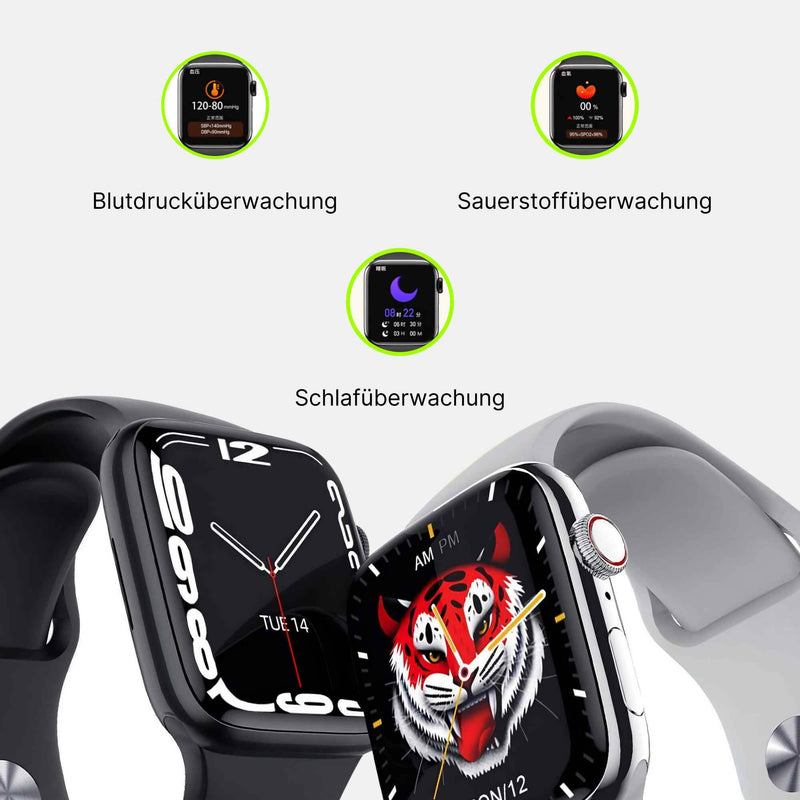 Sport Smartwatch mit EKG-, Herzfrequenz- und Schlafüberwachung / Fitness Uhr mit Wireless Charging / Sportuhr für Herren und Damen / Kompatibel mit Android und iOS