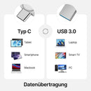 USB Stick 64GB / USB C & USB 2.0 / 2-in-1 OTG Speicherstick / Mini Metall Memory Stick / Schlüsselanhänger / Silber