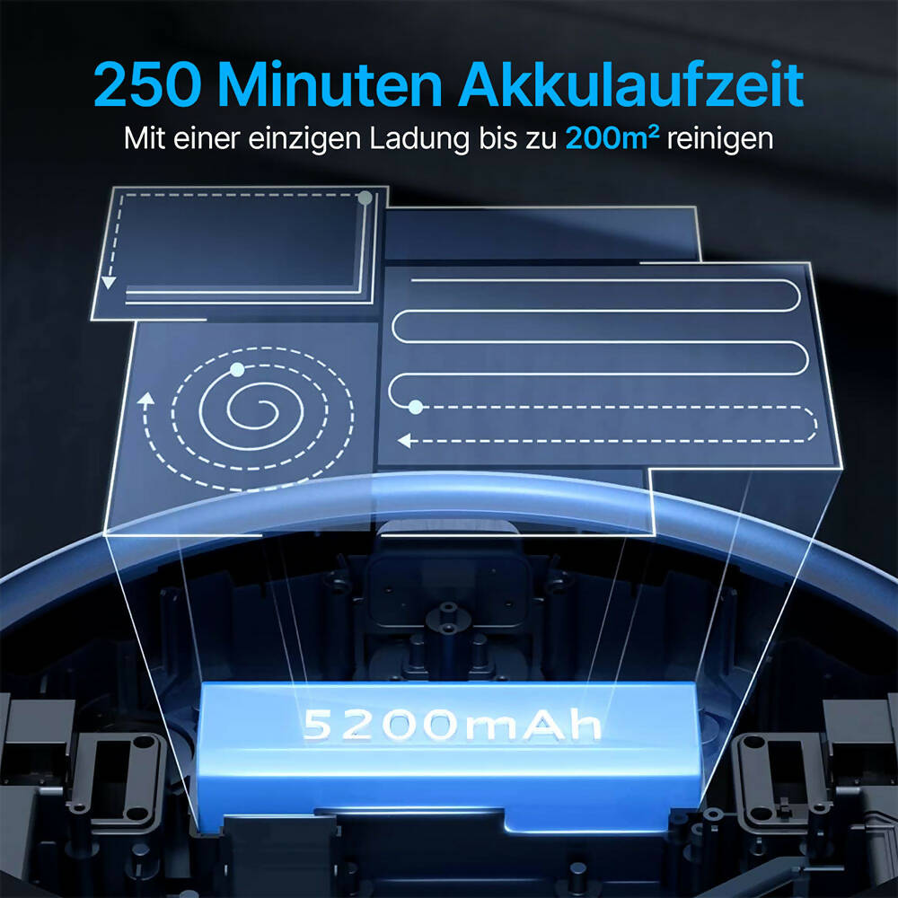 Saugroboter 6 Pro mit Absaugstation / 3.5L Staubbehälter / 250 Minuten Laufzeit / 4000PA / Intelligente Routenführung mit Lidar