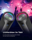 Bluetooth Lautsprecher Pro / Kraftvoller Stereo Sound / IPX7 Wasserdicht / Freisprechfunktion / Optionales LED Licht / 20H Akkulaufzeit