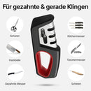 Profi Messerschärfer mit 3-Stufen / Zusätzliche Funktion für Scheren / Manueller Messerschleifer für Entgraten, Formen, Grobschliff, Schärfen, Honen und Polieren / Schleifstein, Rollschleifer, Wetzstahl