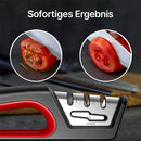 Profi Messerschärfer mit 3-Stufen / Zusätzliche Funktion für Scheren / Manueller Messerschleifer für Entgraten, Formen, Grobschliff, Schärfen, Honen und Polieren / Schleifstein, Rollschleifer, Wetzstahl
