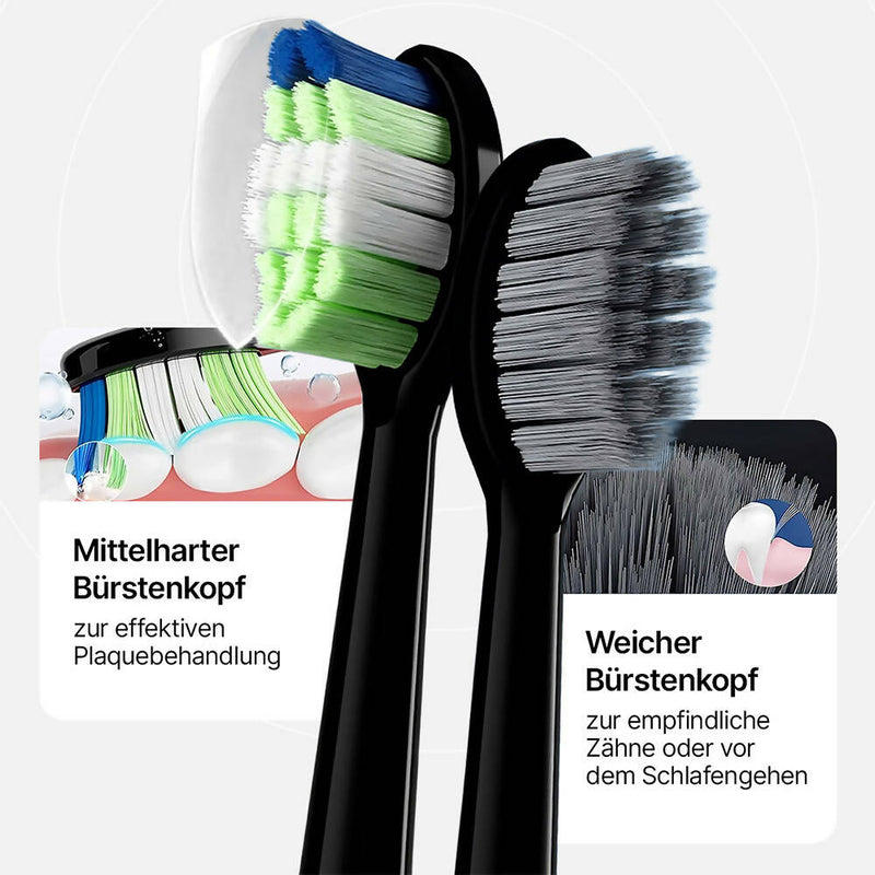 Elektrische Zahnbürste, Saubere Zähne wie vom Zahnarzt, USB-Aufladbar, Wasserfest, 5 Programme, 6 Bürstenaufsätze