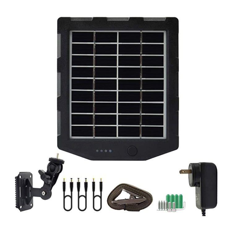 Solarpanel für Wildkamera / Wiederaufladbare 2000mAH Lithium-Batterie / Kompatibel mit vielen Modellen / Einfache Installation / Für emissionsfreie Stromerzeugung