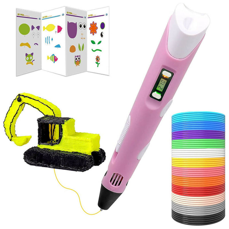 Premium 3D Stift mit 12 Farben für Kinder und Erwachsene / 3D Stifte Set inkl. Schablonen und DIY Bastelset / Geeignet für Anfänger und Profis / 3D Drucker Stift mit 1.75mm PLA Filament
