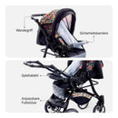 Kombi-Kinderwagen / Inkl. Autositz & Schlafkorb / Made in EU / Flexibel dank Wendegriff / Komfortable Federung / Mit Spieltablett & Moskitonetz / Stabil auf jedem Terrain