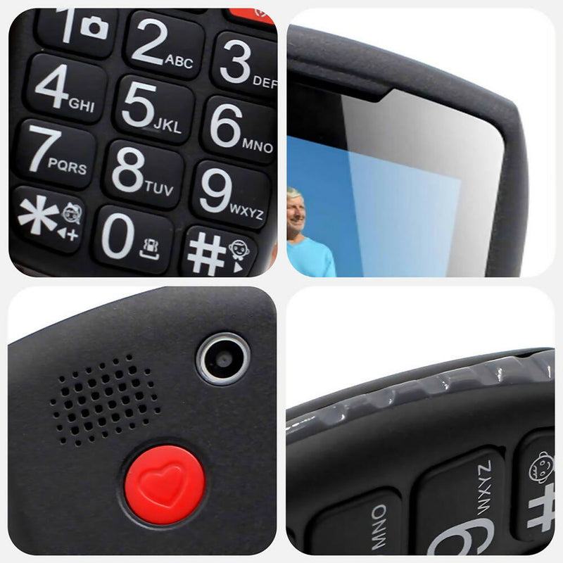 Seniorenhandy ohne Vertrag mit großen Tasten / Mobiltelefon für ältere Menschen mit hoher Lautstärke / 1,77 Zoll Bildschirm und SOS-Funktion