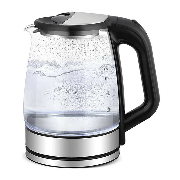 Wasserkocher aus Glas mit 1.7 Liter / 2200 Watt Kocher mit LED Innenbeleuchtung / Geräuschlos & einfache Bedienung
