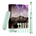 Elektrische Zahnbürste, Saubere Zähne wie vom Zahnarzt, USB-Aufladbar, Wasserfest, 5 Programme, 6 Bürstenaufsätze, Mit Schutzhülle