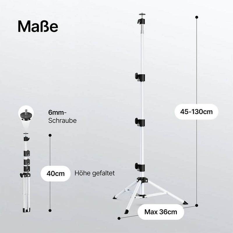 Flexibles Stativ für Heimkino & Audio / Höhenverstellbar / 360° Rotation / Robustes Metall / Rutschfest / Faltbar