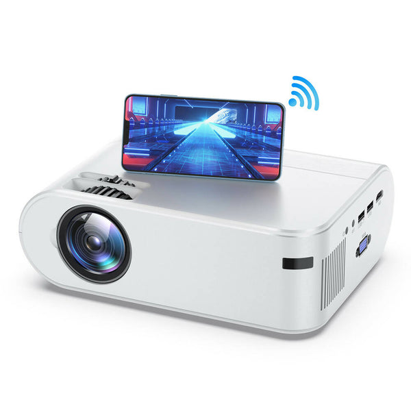 Full HD Beamer / Mini Projektor mit 1080P & 7000 Lumen / WLAN Beamer mit 250 Zoll Bildschirmfläche / Kompatibel mit iOS, Android, HDMI, TV Stick, USB, PS5