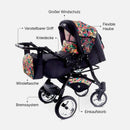 Kombi-Kinderwagen / Inkl. Autositz & Schlafkorb / Made in EU / Flexibel dank Wendegriff / Komfortable Federung / Mit Spieltablett & Moskitonetz / Stabil auf jedem Terrain
