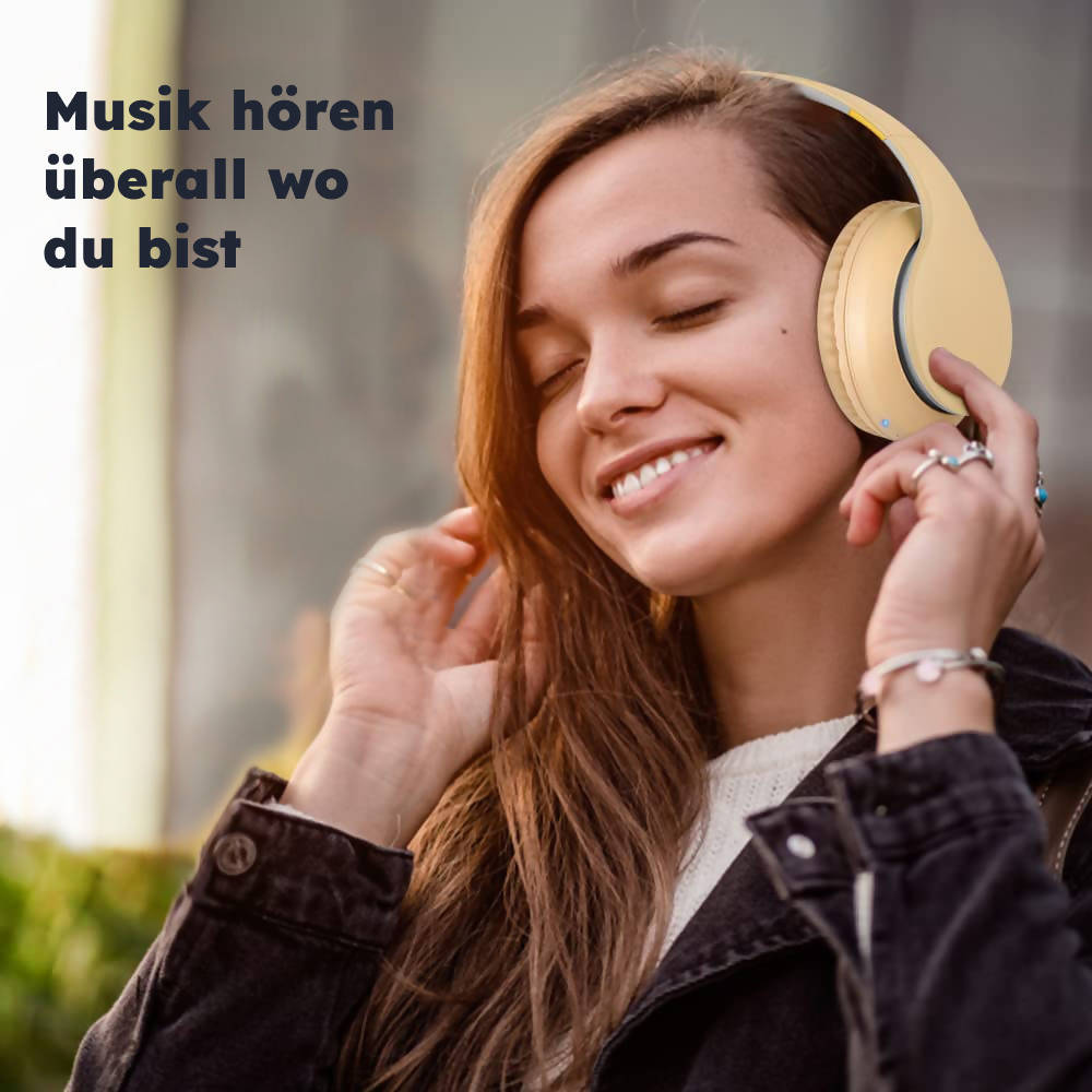 Bluetooth Kopfhörer Over-Ear / Kabellos / Stereo Sound / Faltbare Kopfhörer / Mit Integriertem Mikrofon / 3,5mm Anschluss für Handys, Laptops, PC