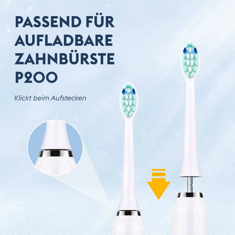 Ersatzbürsten für elektrische Zahnbürste, 3 Stück, Weiche und abgerundete Borsten, Passend für das Alpha Modell P200