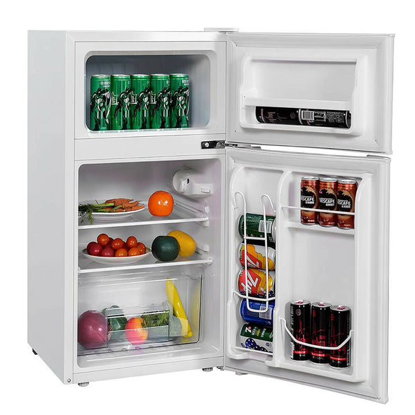 90L Mini-Kühlschrank mit separatem Gefrierfach / Kompakt / 48,5 x 49,5 x 86 cm / Weiß