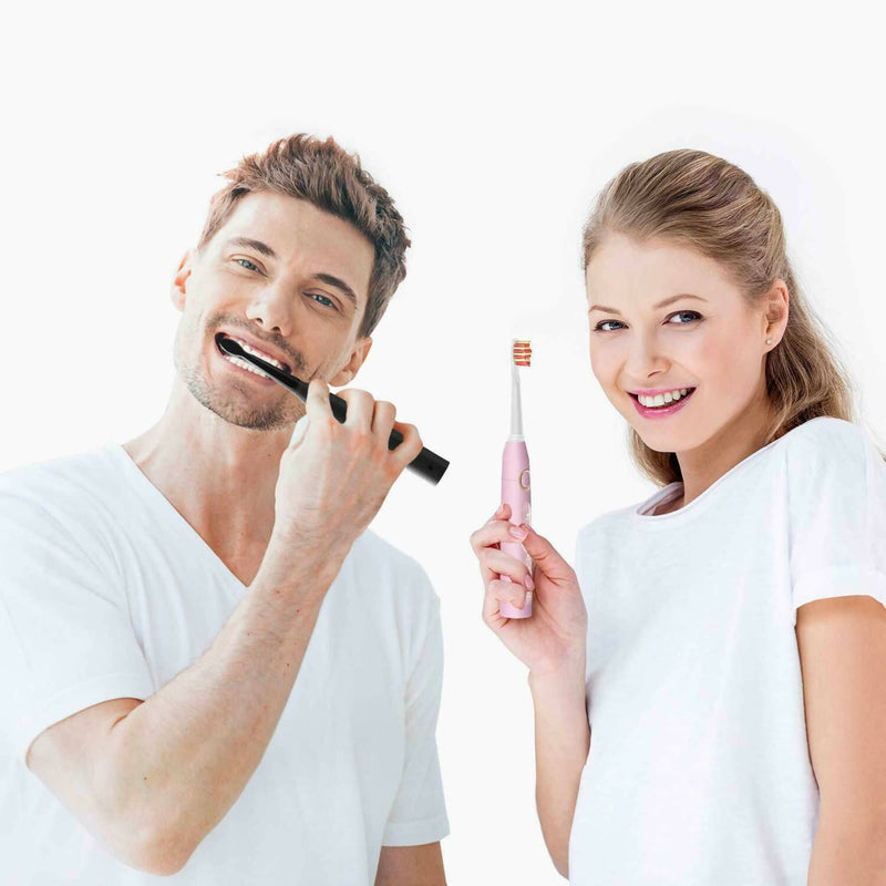 Elektrische Zahnbürste mit 5 unterschiedlichen Modi / Saubere Zähne wie beim Zahnarzt / Mit 2 Minuten Timer und 8 verschiedenen Köpfen / Lange Akkulaufzeit